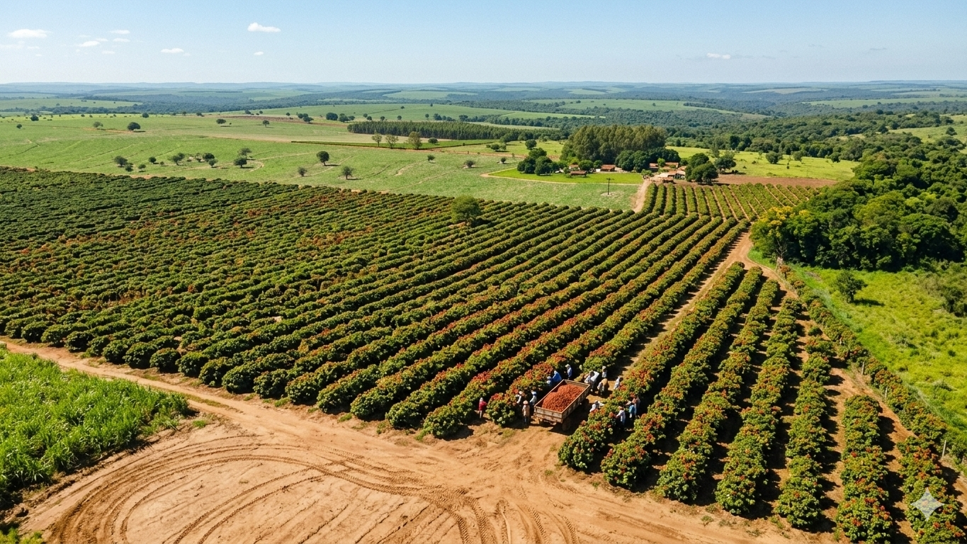 Skilled workers harvesting bright red Annatto pods from Bixa orellana trees in a lush plantation, showcasing the natural origin of BioconColors' orange and yellow colorants.